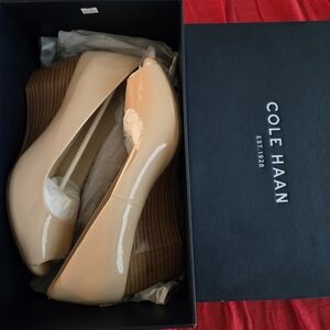 Cole Haan Women's Tan Patent Wedges